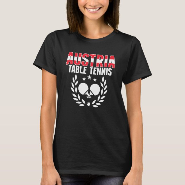 T-shirt Austria Table Tennis   Austrian Ping Pong Supporte (Devant)