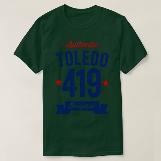 T-shirt Authentic Toledo 419 Area Code (Design devant)