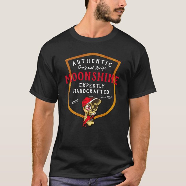 T-shirt Authentique recette originale Moonshine Funny Face (Devant)