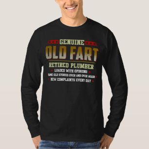 T-shirt authentique vieux vieux vieux retraité PLUMBER cha