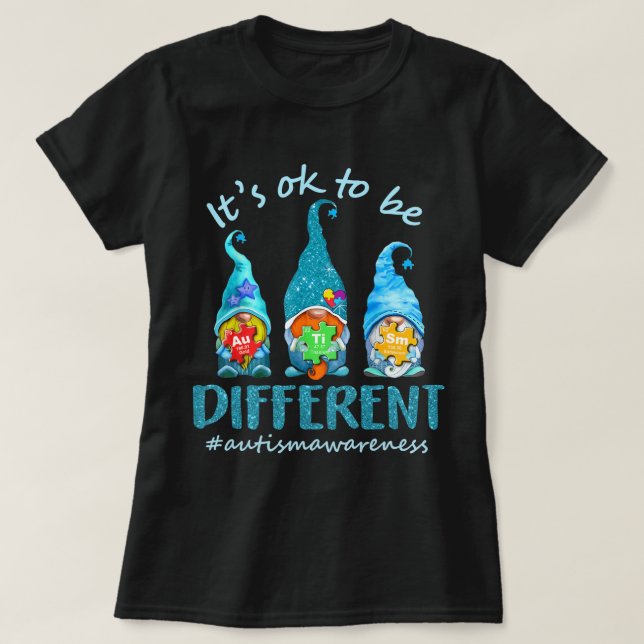 T-shirt Autism Aware Acceptance Women Kid Its Ok To Be (Design devant)