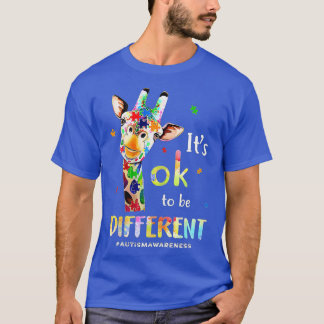 T-shirt Autism Aware Acceptance Women Kid Its Ok To Be