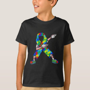 T-shirt Autism Aware Kids Dabbing Puzzle Piece Love Da