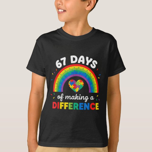T-shirt Autism Awareness 67 Days Of Making A Difference 6  (Devant)