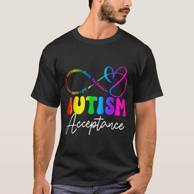 T-shirt Autism Awareness Acceptance Infinity Symbol Advoca (Devant)