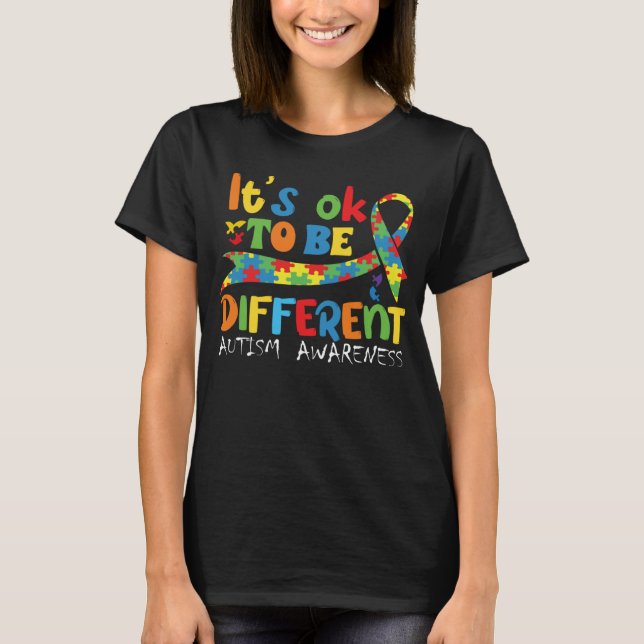 T-shirt Autism Awareness Acceptance Its Ok To Be Different (Devant)