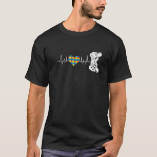 T-shirt Autism Awareness Boys Video Game Heartbeat Retro A