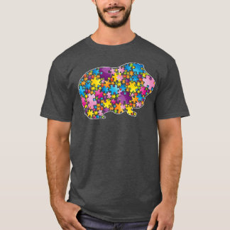 T-shirt Autism Awareness Guinea pig Animals Puzzle for Men