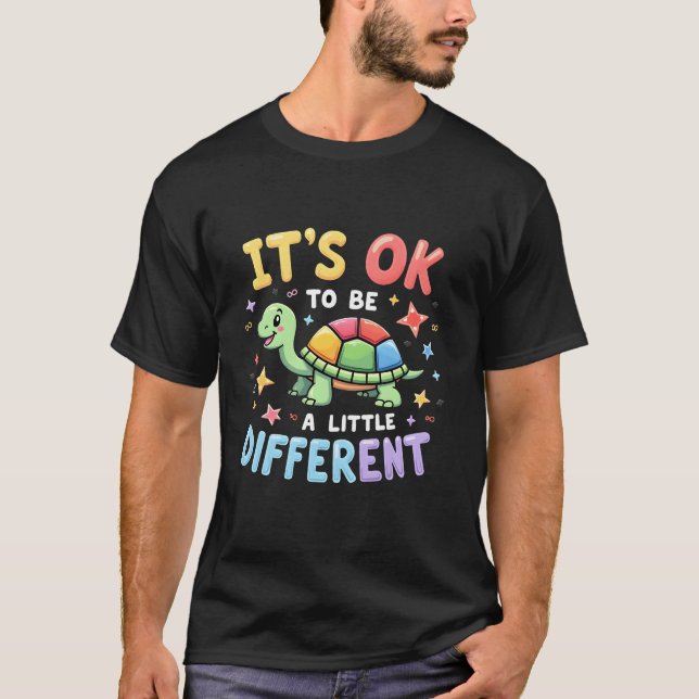 T-shirt Autism Awareness It's Ok To Be A Little Different  (Devant)