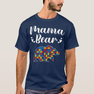 T-shirt Autism Awareness Mama Bear Puzzle Piece Autistic M