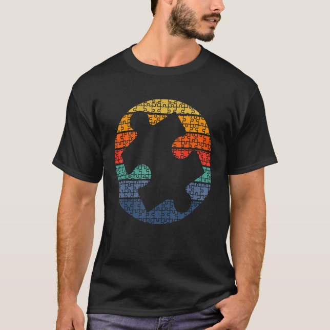 T-shirt Autism Awareness Puzzle Piece Autistic Matching Fa (Devant)