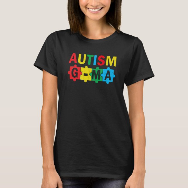 T-shirt Autism Awareness Puzzle Ribbon Proud Autism G Ma (Devant)