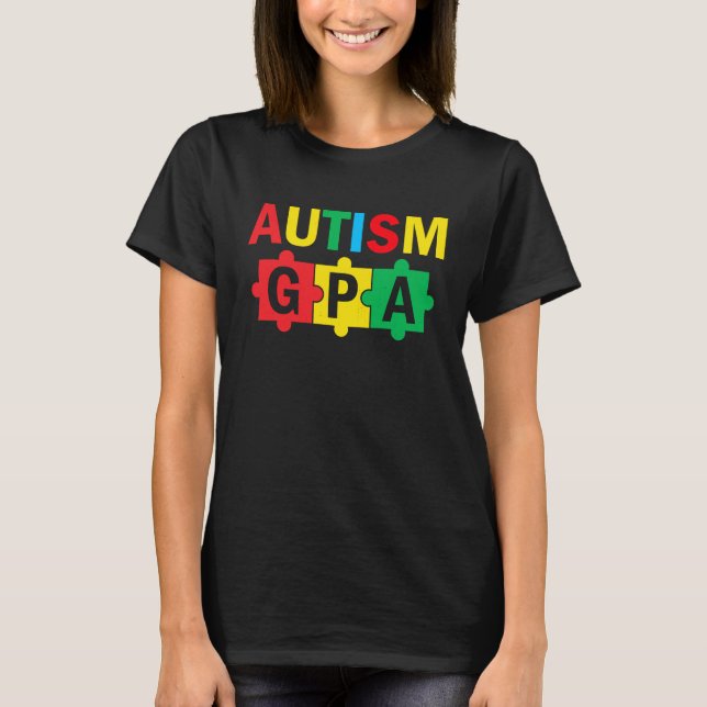 T-shirt Autism Awareness Puzzle Ribbon Proud Autism Gpa (Devant)
