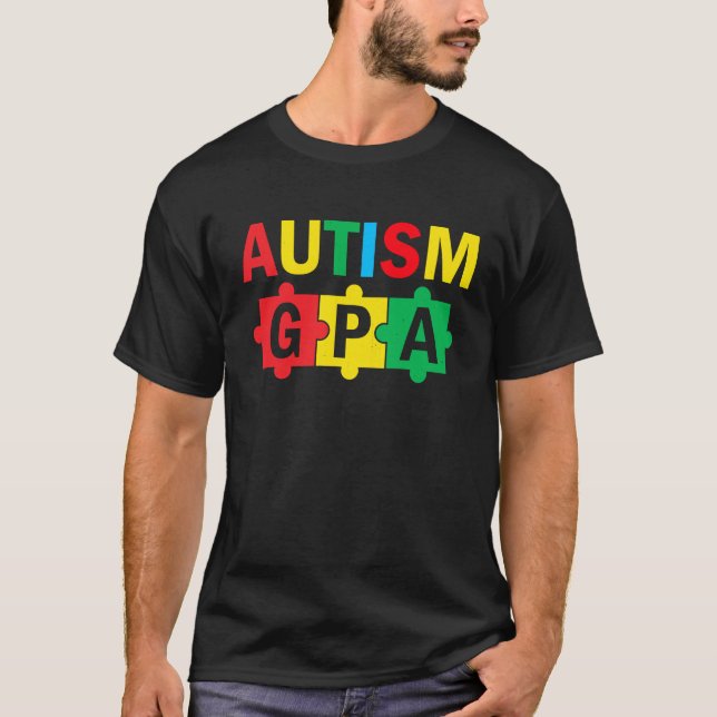 T-shirt Autism Awareness Puzzle Ribbon Proud Autism Gpa (Devant)