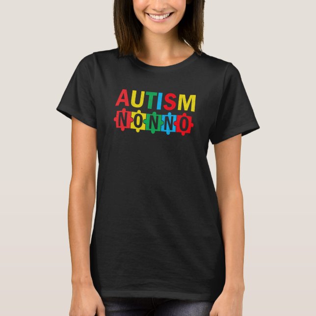 T-shirt Autism Awareness Puzzle Ribbon Proud Autism Nonno (Devant)