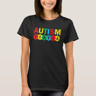 T-shirt Autism Awareness Puzzle Ribbon Proud Autism Yiayia