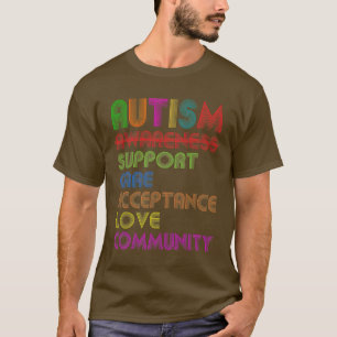 T-shirt Autism Awareness Support Care Acceptance Ally TShi