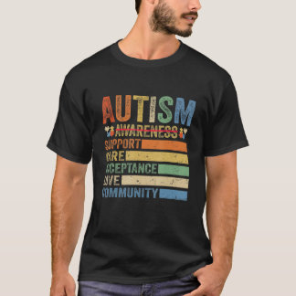 T-shirt Autism Awareness Support Care Acceptance for women
