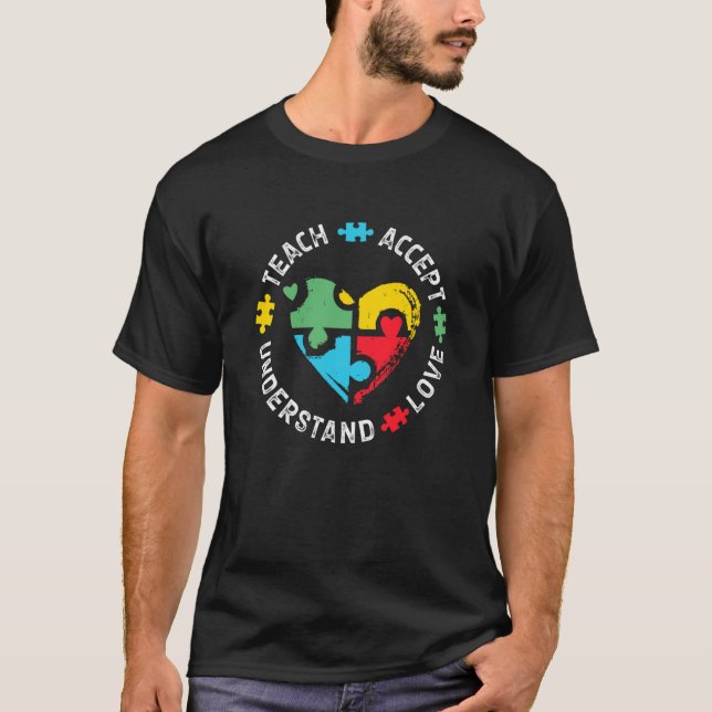 T-shirt Autism Awareness Teacher Teach Accept Understand L (Devant)