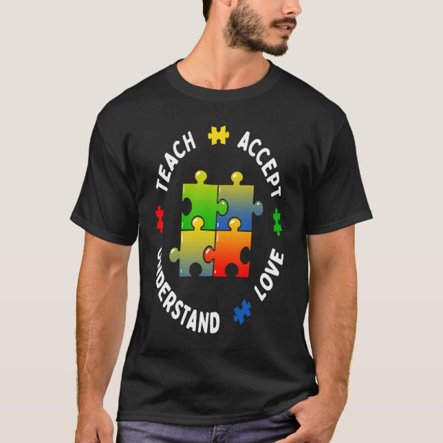 T-shirt Autism Awareness Teacher Teach Accept Understand L (Devant)