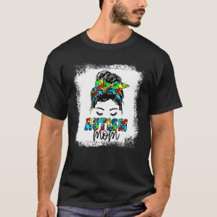 T-shirt Autism Maman Messy Bun Sensibilisation sur l'autis