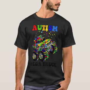 T-shirt Autism Mega Truck Puzzle Couleurs Sensibilisation 