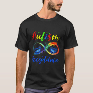 T-shirt Autism Red Instead Infinity Acceptance Butterfly