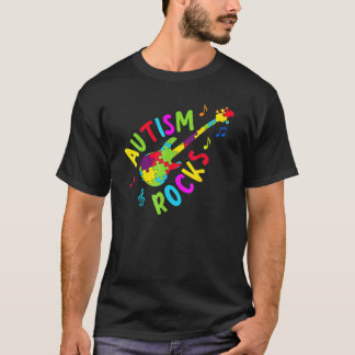 T-shirt Autism Rocks Sensibilisation sur l'autisme Guitare