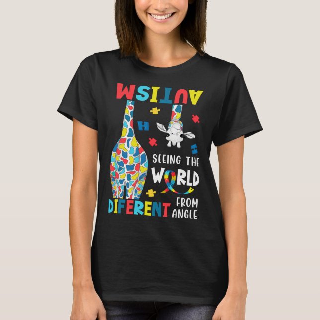 T-shirt Autism Seeing The World From A Different Angle Aut (Devant)