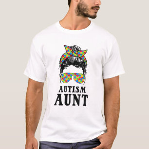T-shirt Autism Tante Messy Bun Sensibilisation sur l'autis