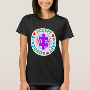 T-shirt Autisme Accepter Adapt Advocate A Nice Dessin Avec