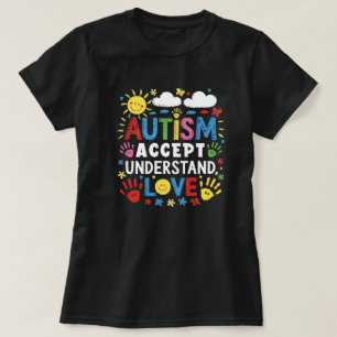 T-shirt Autisme Accepter Comprendre Amour Empreintes Color