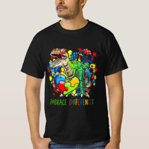 T-shirt Autisme Accepter les différences Dinosaur T-Rex en