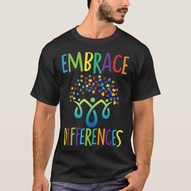 T-shirt Autisme- Accepter les différences Sensibilisation  (Devant)