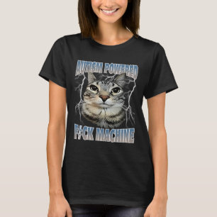 T-shirt Autisme Alimenté F#ck Machine Drôle Mème Chat Auti