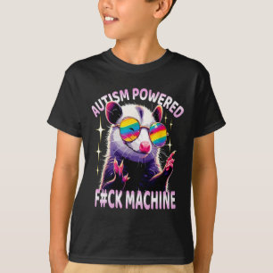 T-shirt Autisme Alimenté F#ck Machine drôle Mème Opossum A
