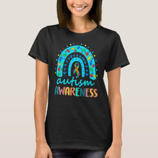 T-shirt Autisme Arc-en-ciel Mois de sensibilisation Puzzle