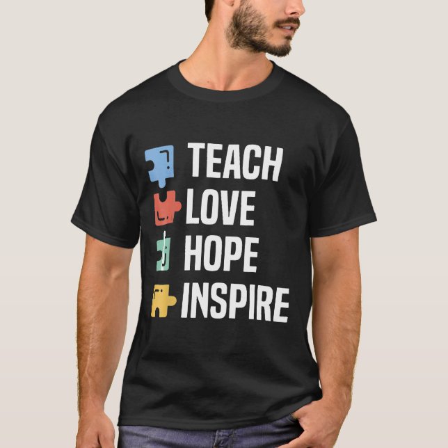 T-shirt Autisme-Autisme Enseignant Spécial Ed Enseigner Am (Devant)