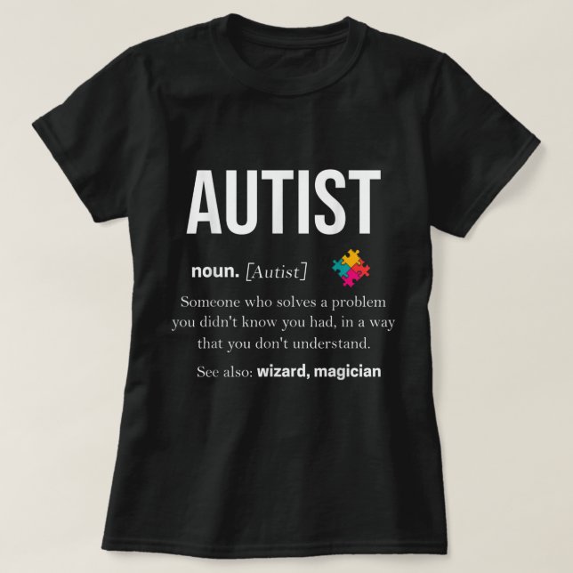 T-shirt Autisme Autiste Asperger Syndrom Aspie Puzzle Auti (Design devant)