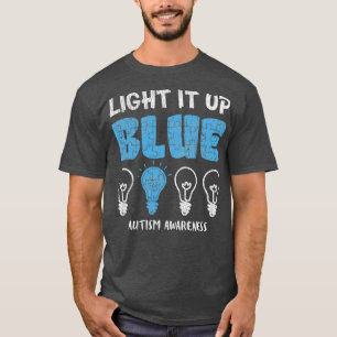T-shirt Autisme Awerty Light It Up Blue Autistic Kids