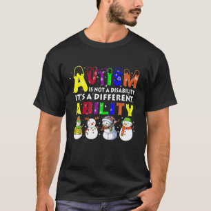 T-shirt Autisme Capacité Cute Snowman Autisme Famille Amou