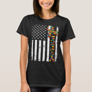 T-shirt Autisme déprimé Pops American Flag Family Matchi
