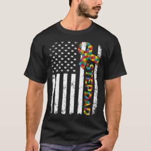 T-shirt Autisme déprimé Stepdad American Flag Family Mat