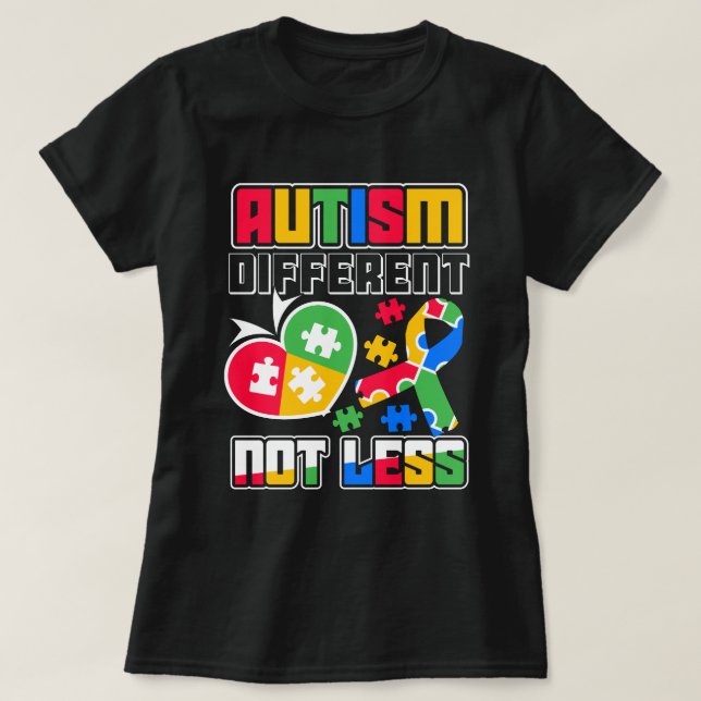 T-shirt autisme différent pas moins (Design devant)