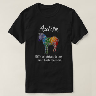 T-shirt Autisme - "différentes rayures" avec la pièce en t