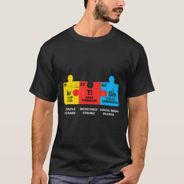 T-shirt Autisme Éléments Tableau périodique Style de sensi (Devant)
