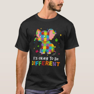 T-shirt Autisme Embrasser les différences Éléphant Puzzle 