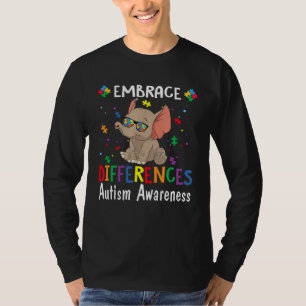 T-shirt Autisme Embrasser les Différences Éléphant Puzzle 