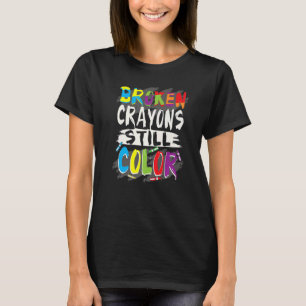 T-shirt Autisme enseignant cassé Crayons Couleur Autisme