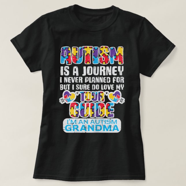 T-shirt Autisme féminin Voyage jamais planifié Guide de vi (Design devant)